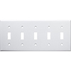Mulberry, 86875, 5 Toggle Switch, , Jumbo, Metal, White, Wall Plate
