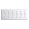 Mulberry, 86816, 6 Gang 6 Toggle Switch, Jumbo, Metal, White, Wall Plate