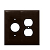 Mulberry, 91572, 2 Gang 1 Duplex Receptacle 1 Single Receptacle Lexan, Brown, Wall Plate 