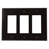 Mulberry, 91403, 3 Gang 3 Decora/GFCI Lexan, Brown, Wall Plate 