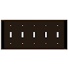 Mulberry, 91075, 5 Gang 5 Toggle Switch Lexan, Brown, Wall Plate 