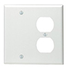 Mulberry, 90542, 2 Gang 1 Duplex Receptacle 1 Blank, Lexan, White, Wall Plate
