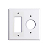 Mulberry, 90442, 2 Gang 1 Single Receptacle 1 Decora/GFI, Lexan, White, Wall Plate