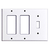 Mulberry, 90453, 3 Gang 1 Toggle Switch 2 Decora/GFI, Lexan, White, Wall Plate