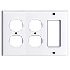Mulberry, 90673, 3 Gang 2 Duplex Receptacle 1 Decora/GFI, Lexan, White, Wall Plate