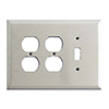 Mulberry, 83543, 3 Gang 1 Duplex Receptacle, 2 Toggle Switch, Chrome, Wall Plate 