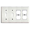 Mulberry, 83564, 4 Gang 2 Toggle Switch 2 Duplex Receptacle, Chrome, Wall Plate  