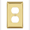 Mulberry, 64101, 1 Gang Duplex Receptacle, Polished Brass, Wall plate