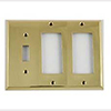 Mulberry, 64453, 3 Gang 1 Toggle Switch 2 Decora/GFI, Polished Brass, Wall Plate