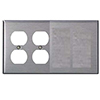 Mulberry, 97574, 4 Gang 2 Toggle Switch 2 Blank, Stainless Steel, Wall Plate