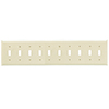 Mulberry, 84080, 10 Gang 10 Toggle Switch, Metal, Ivory, Wall Plate