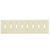 Mulberry, 84078, 8 Gang 8 Toggle Switch, Metal, Ivory, Wall Plate