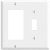 Mulberry, 86432, 2 Gang 1 Toggle Switch 1 Decora/GFI, Metal, White, Wall Plate