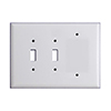 Mulberry, 86533, 3 Gang 2 Toggle Switch 1 Blank, Metal, White, Wall Plate