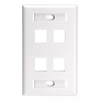 Leviton, QuickPort&reg; Single-Gang 4-Port Wallplate for Large Connectors, 42080-4WL