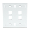 Leviton, QuickPort&reg; Dual-Gang 4-Port Wallplate, 42080-4WP