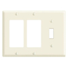 Leviton, 80431-W, 3-Gang 1-Toggle 2-Decora/GFCI Device Combination Wallplate, White