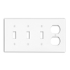 Leviton, P38-W,  4-Gang 3-Toggle 1-Duplex Device Combination Wallplate, Standard Size, White