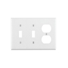 Leviton, 88021, 3-Gang 2-Toggle 1-Duplex Device Combination Wallplate, White