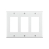 Leviton, 80411-W, 3 Gang 3 Decora/GFI, Wall Plate 