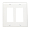 Leviton, 80409-W, 2 Gang 2 Decora/GFI, White, Wall Plate 