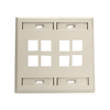 Leviton, QuickPort&reg; Dual-Gang 8-Port Wallplate, 42080-8IP