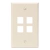 Leviton, QuickPort&reg; Single Gang 4-Port Wallplate, 41080-4TP