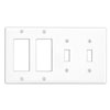 Leviton, 4-Gang 2-Toggle Decora Combination Wallplate, P2262-W