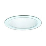 Elco Lighting, ELM30W, Recessed Lighting Trim, 6" Line Voltage Trim with Metal Step Baffle White