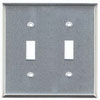 Mulberry, 97072, 2 Gang 2 Toggle Switch, Stainless Steel, Wall Plate