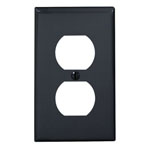 Leviton, 80703-E, 1-Gang Duplex Device Receptacle Wallplate, Black