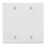 Hubbell, 2-Gang Blank Wall Plate, Nylon, NP23W
