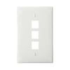 Leviton, QuickPort&reg; Single Gang 3-Port Midsize Wallplate, 41091-3WN