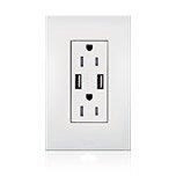 Lutron, Decora, USB Outlet, CAR-15-UBTR-WH
