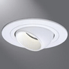 Cooper Lighting 1498W 1-Light Ceiling Mount Low Voltage 4 Inch Adjustable Eyeball With Baffle Trim; Die-Cast Aluminum, White