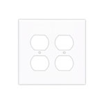 Cooper Wiring Devices, 2-gang Mid-Size Polycarbonate Duplex Receptacle Wallplate, PJ82W