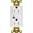 Lutron, CAR2S-15-STR-WH, Split Receptacle White, M77868