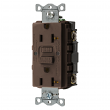 Hubbell, GFRST20BK, Self Test GFCI Receptacle, Brown, M77982