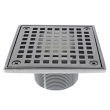Jones Stephens, D60942 ,4" Square Chrome Plated Strainer w/ 2" Brass Spud, M78295