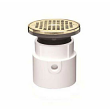 Hercules, 72167, 3" or 4" PVC Adjustable General Purpose Drain with 6" Nickel Grate & Round Ring, M78338