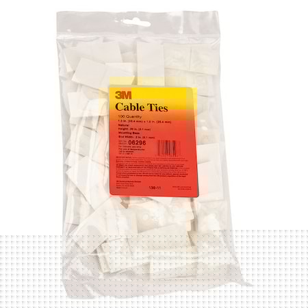 3M, CTB1X1NTA-C, 4-Way, Natural Cable Tie Base, M78383 (Pack of 100)