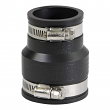 EVERFLOW, 4831 , 2 X 1-1/2" Black Flexible Pvc Rubber Coupling with Stainless Steel Clamps, M78453