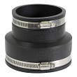 EVERFLOW, 4836, 4 x 3" Black Flexible Pvc Rubber Coupling with Stainless Steel Clamps, M78458