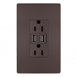 Legrand, TM826USBDBCCV4 , USB Charger/15A Tamper-Resistant Duplex Outlet, Dark Bronze,M79076