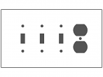 Mulberry 86844 4-GANG WHITE JUMBO 3-SWITCH/DUPLEX