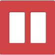 Lutron, SC-2-SR, Screwless Wallplate - 2 Gang - Signal Red