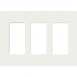 Lutron, SC-3-GL, Screwless Wallplate - 3 Gang - Glacier White