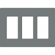 Lutron, SC-3-SL, Screwless Wallplate - 3 Gang - Slate