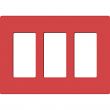 Lutron, SC-3-SR, Screwless Wallplate - 3 Gang - Signal Red
