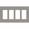 Lutron, SC-4-CS, Screwless Wallplate - 4 Gang - Cobblestone